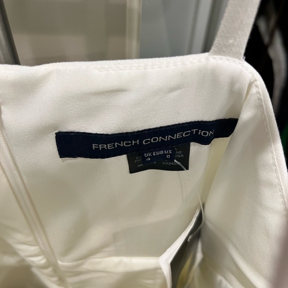 FRENCH CONNECTION NWT Whisper Cut Out High Square Neck Dress White Sz 0 - Picture 6 of 7